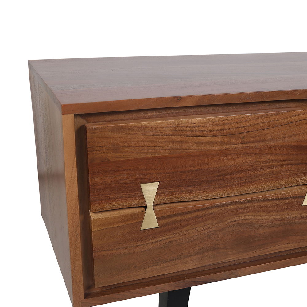 Asther - Acacia Wood TV Cabinet - Natural Wood / Brown