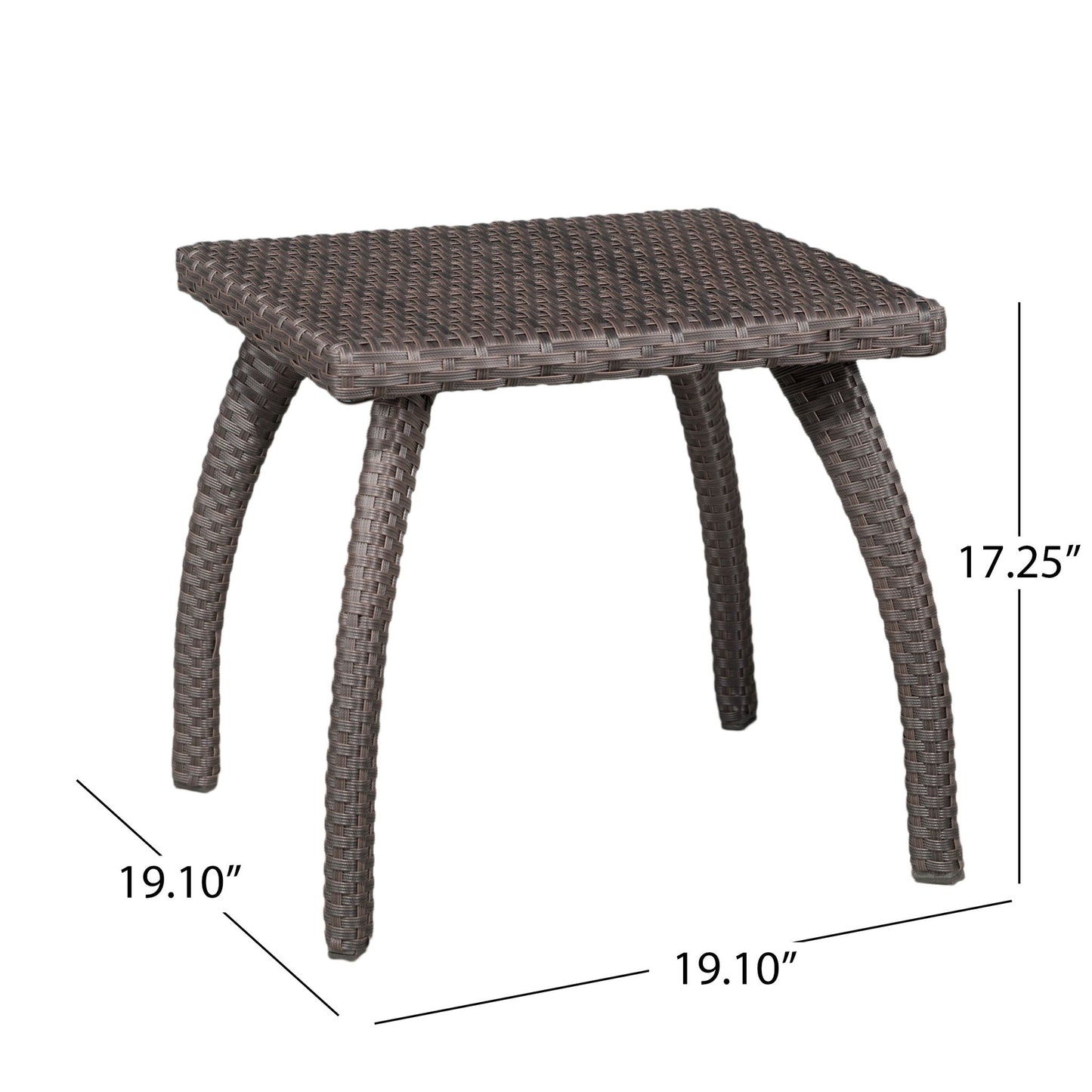 Luminant Outdoor Side Table With Iron Frame - Brown