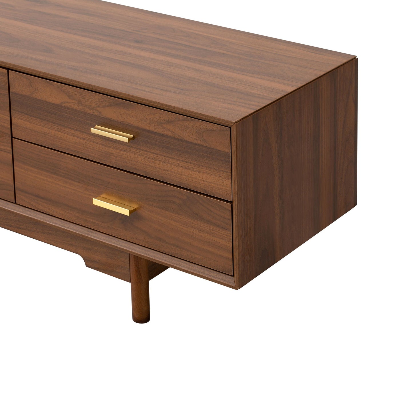 Modern TV Stand With Fluted Glass Doors & 2 Drawers