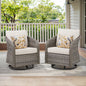 Outdoor Swivel Rocking Wicker Chairs Set of 2