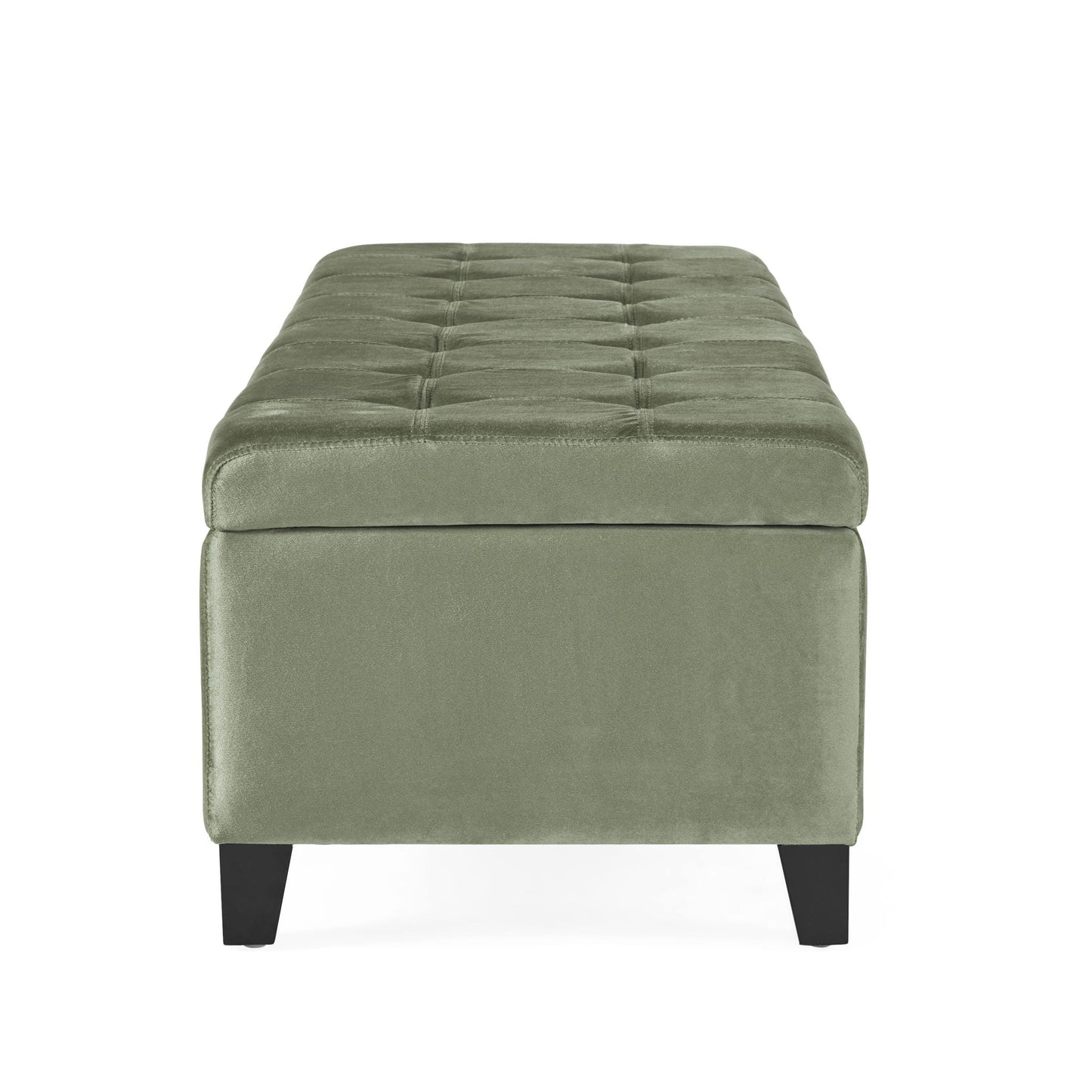 Wendover Elegant Tufted Storage Bench With Lift-Up Top And Birch Wood Legs