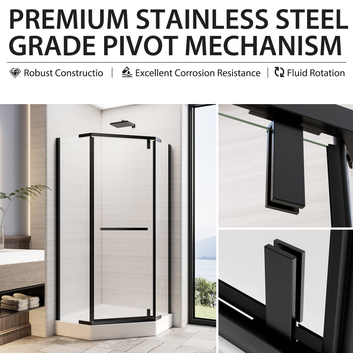 36"D x 36"W x 72"H Neo-Angle Shower Door