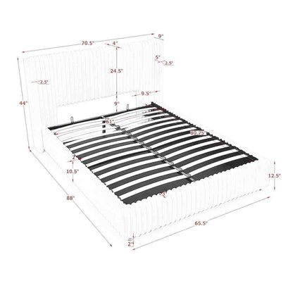 Functional Vertical Striped Bed With Gas Lift Storage