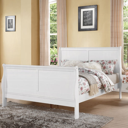 Louis Philippe III White Finish Queen Bed