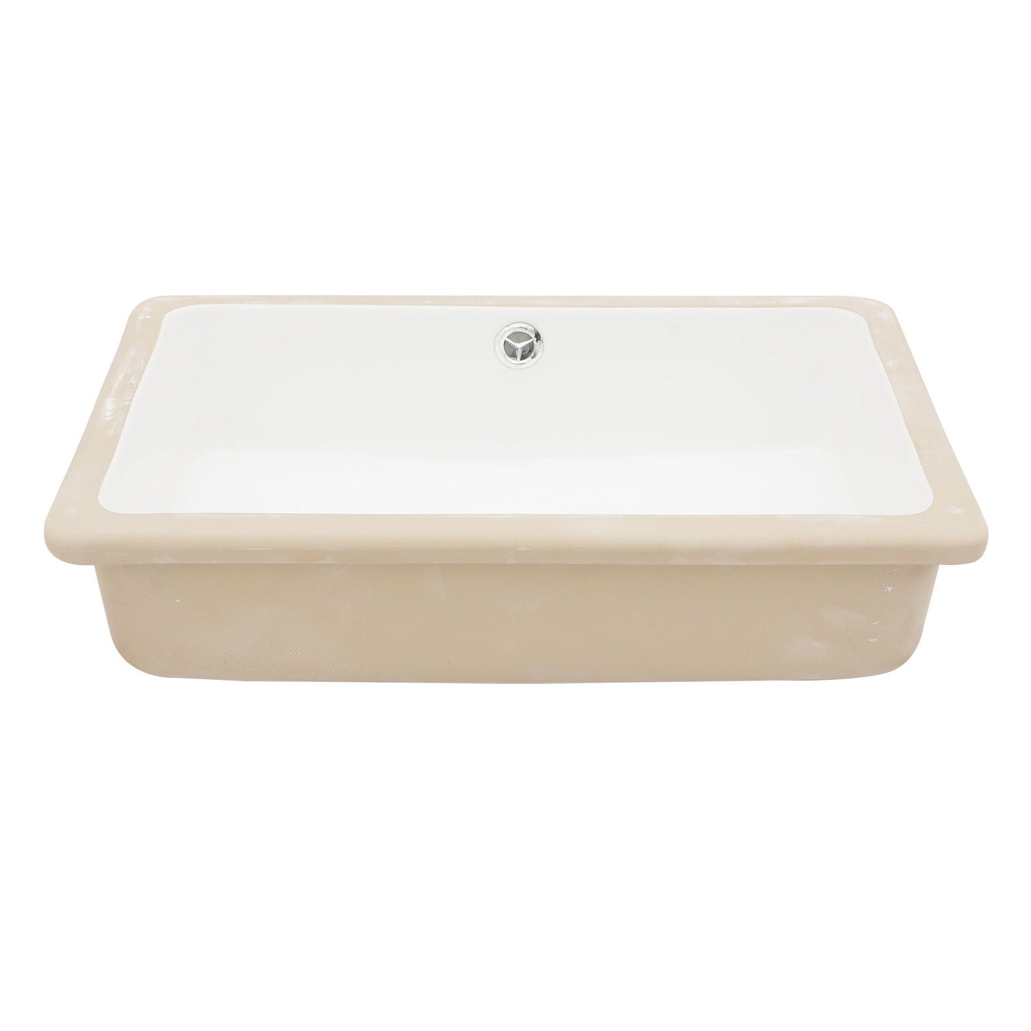 Modern Ceramic Rectangular Undermount Bathroom Sink With Overflow