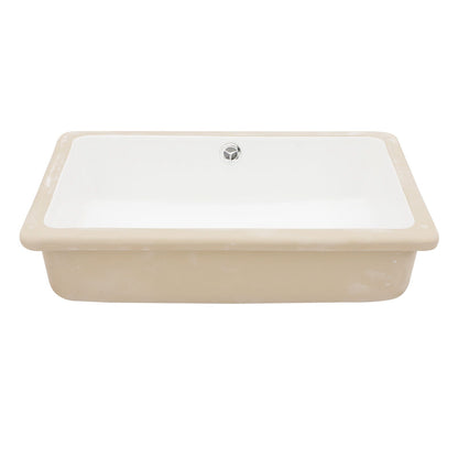 Modern Ceramic Rectangular Undermount Bathroom Sink With Overflow