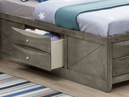 Modern Design Storage Bed With Bookcase Headboard