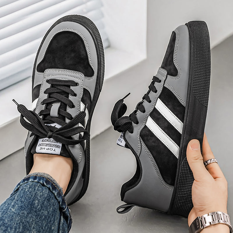 Bestseller Men's Trendy Striped Skate Shoes, Breathable Low-Top Sneakers, Versatile Casual Footwear For All Seasons