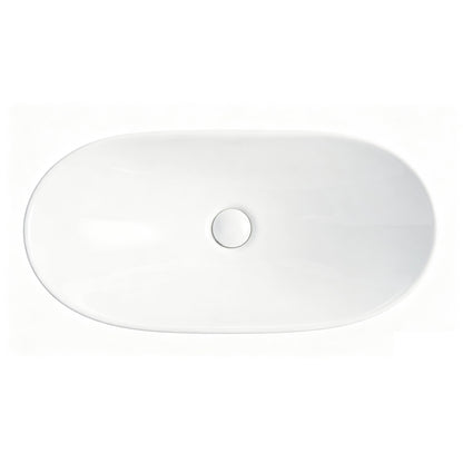 White Oval Ceramic Vessel Sink