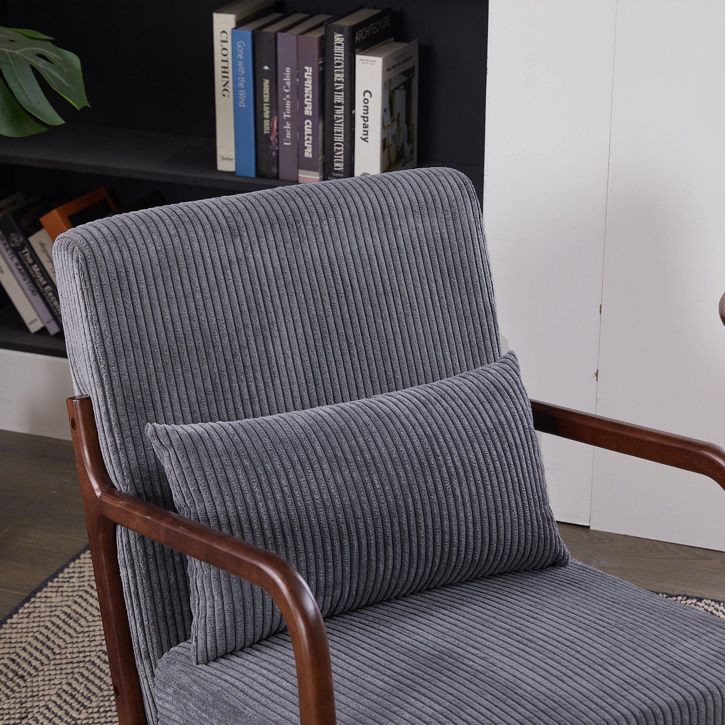 Accent Chair With Pillow And Wood Frame
