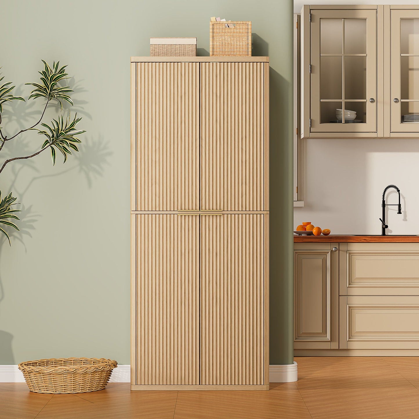 Kitchen Pantry Cabinet With 6 Doors