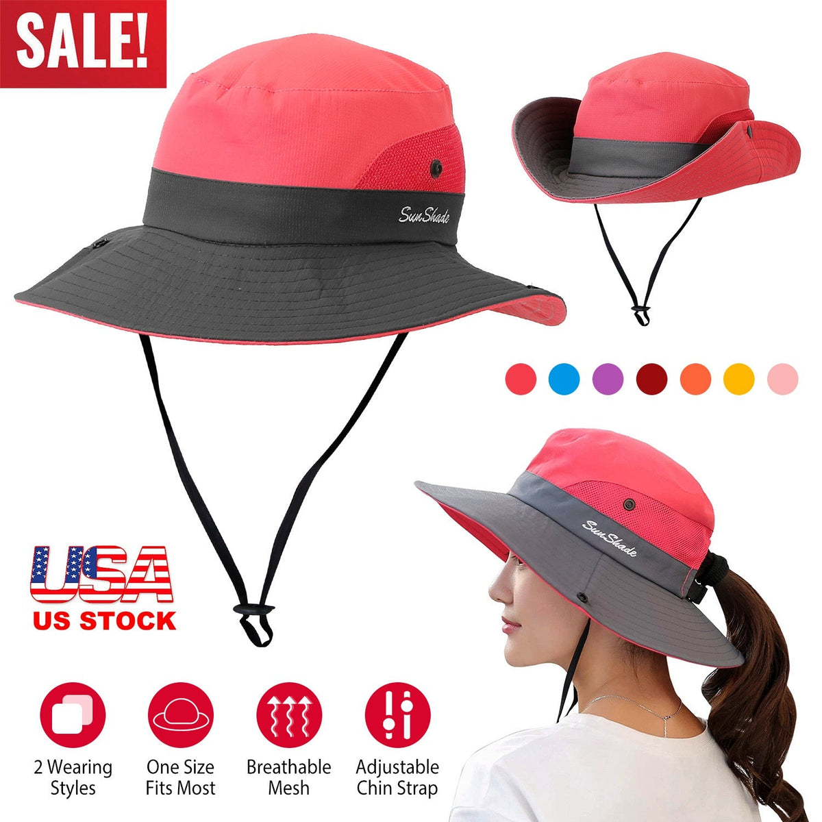 GBruno Women Summer Sun Bucket Hats