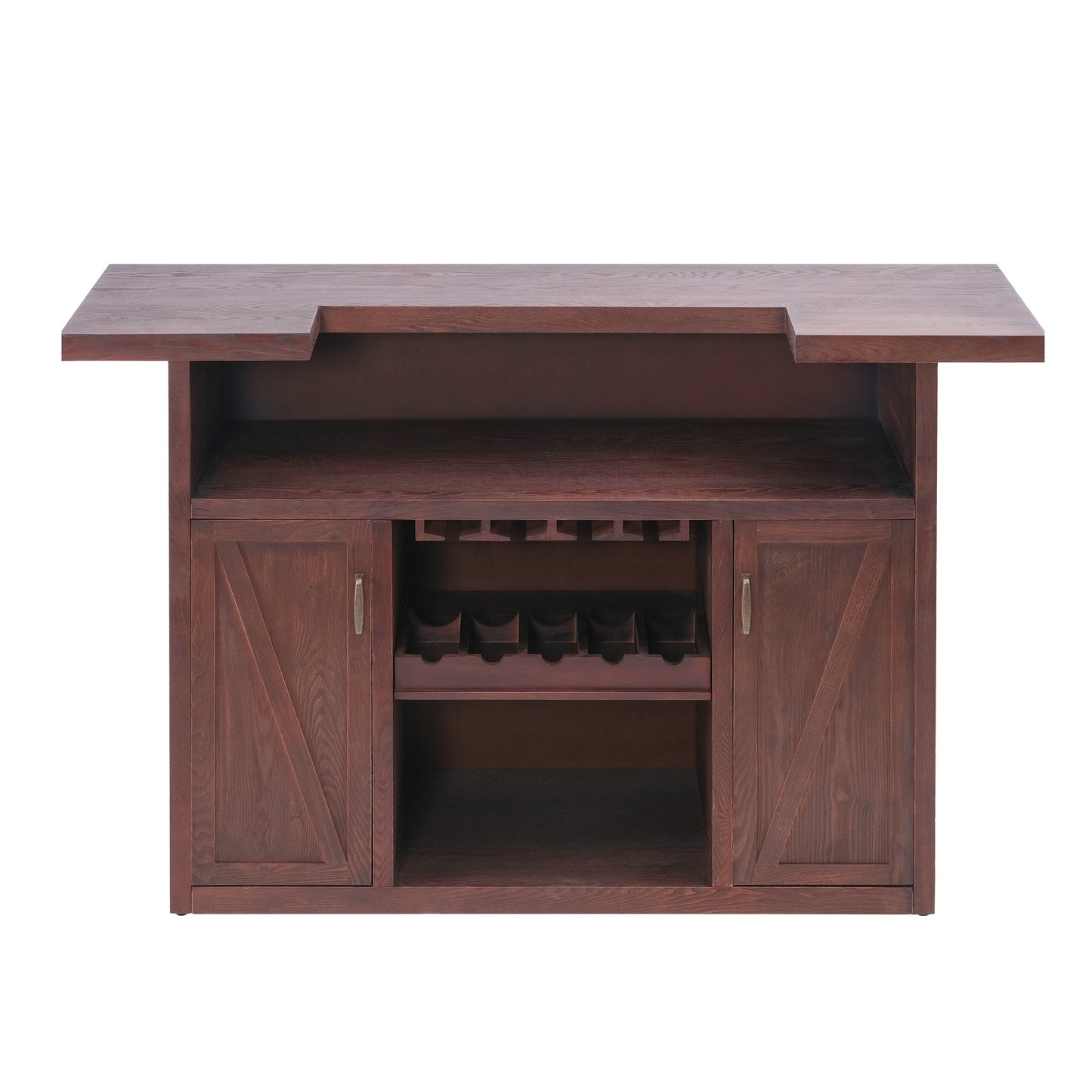 41.35"H Bar Table or Wine Cabinet - Brown Antique