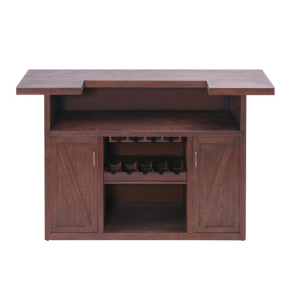 41.35"H Bar Table or Wine Cabinet - Brown Antique