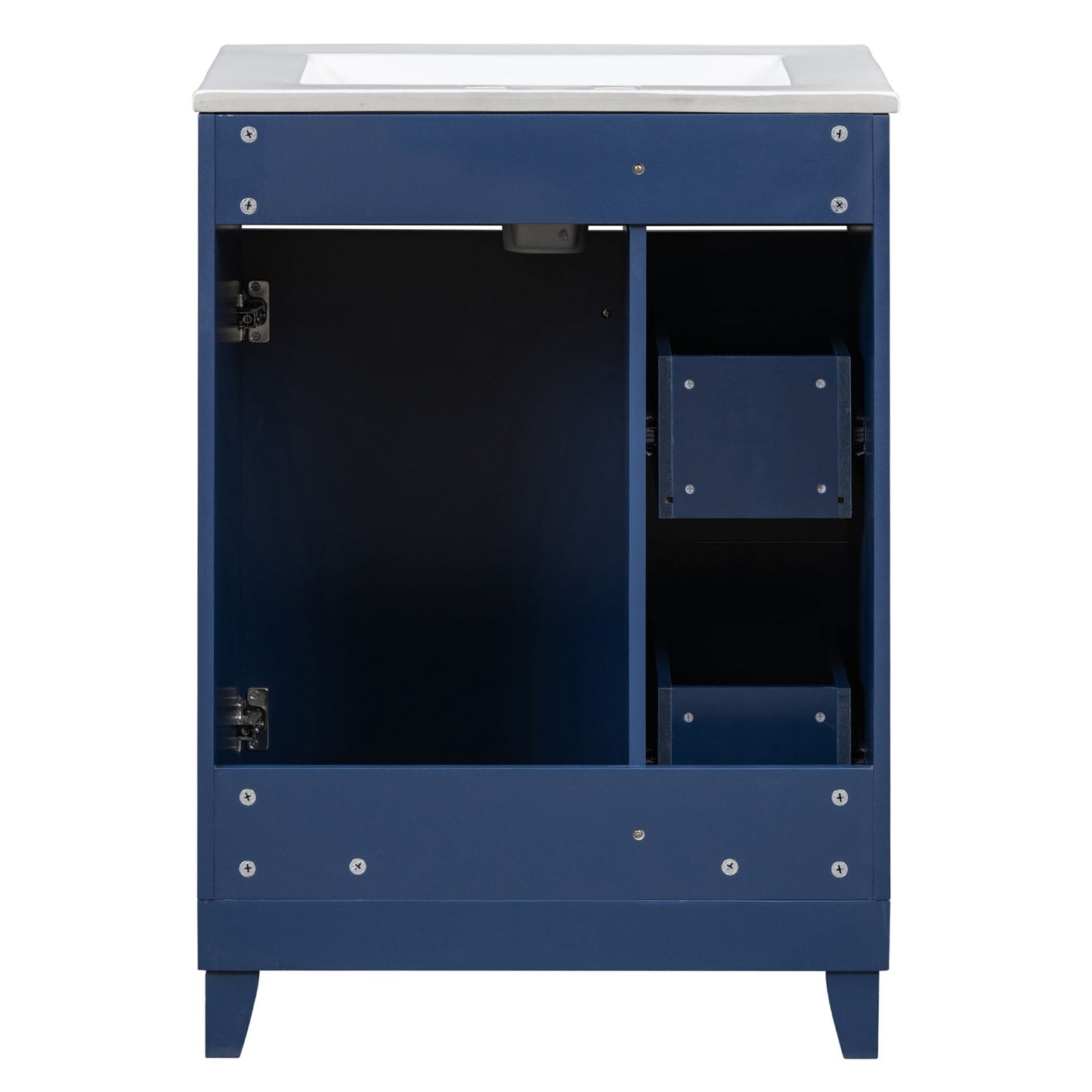Transitional Style Bathroom Vanity Cabinet With Ceramic Sink