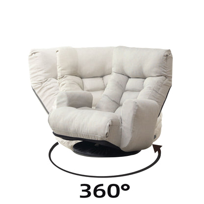 Modern With Metal Frame Swivel Game Lounge Chair With Adjustable Headrest And Waist Support, 360 Degree Rotatable Leisure Chair For Living Room - Gray