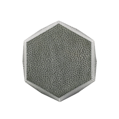 Modern Hammered Iron Geometric End Table