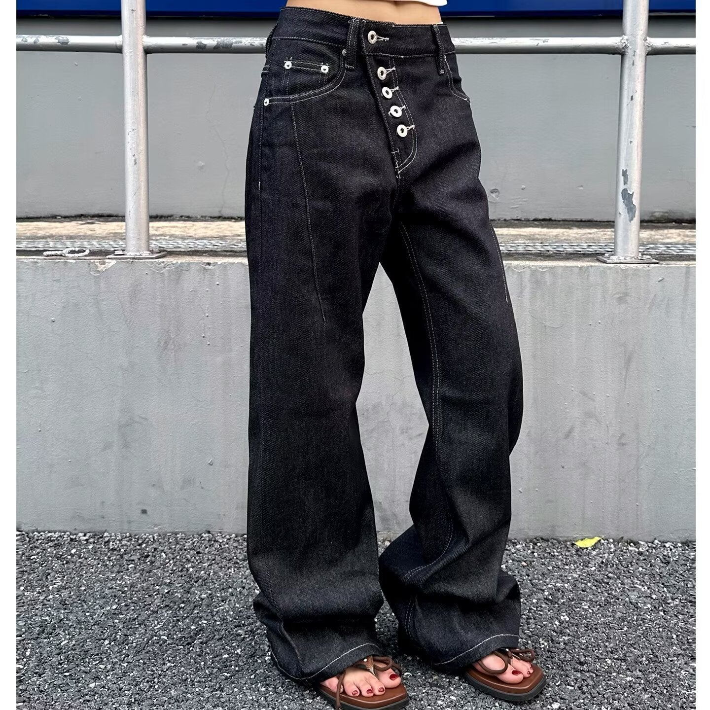 American-style Streetwear Retro Machete Jeans