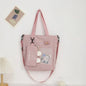 Cartoon canvas bag cute, bunny pendant tote bag, self-contained small bag student shoulder bag
