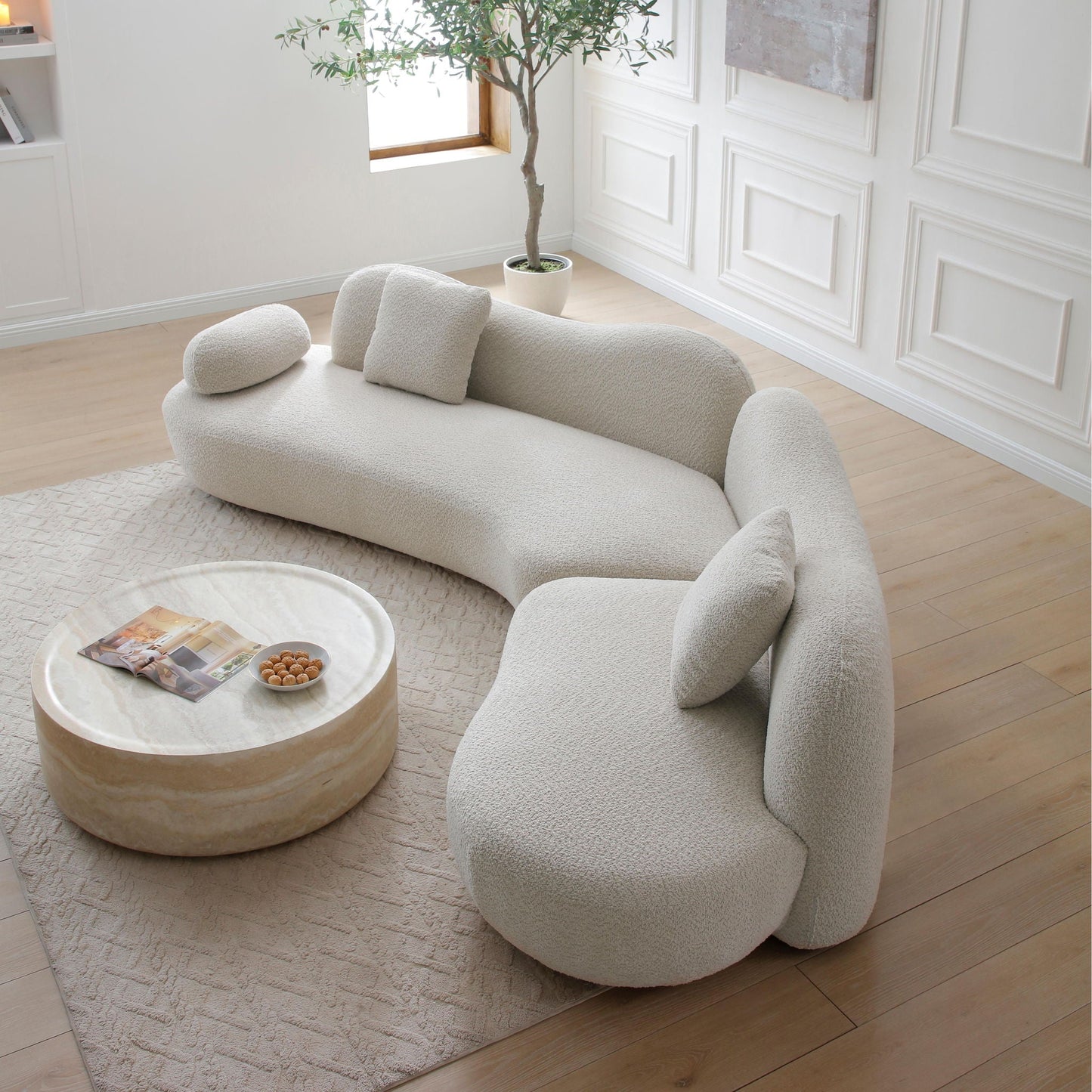 Modern Curved Modular 5 Seater Sofa