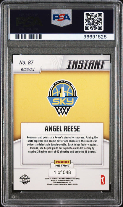 Graded 2024 Panini Instant WNBA Angel Reese #87 Rookie RC Basketball Card PSA 10 Gem Mint