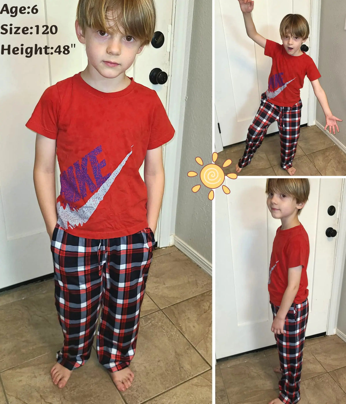 Ekouaer Boys Pajama Pants Long Sleep Pants Soft Elastic Waist Pajama Bottoms Plaid Lounge Pants with 2 Pockets 4-14 Years A-yarn Dyed Lattice2 4-5T - # BOAA12710001