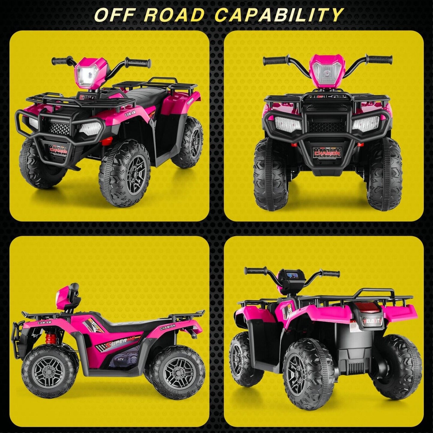 Electric 12V ATV Quad for Kids with 2 Speeds and 2x30W Motor