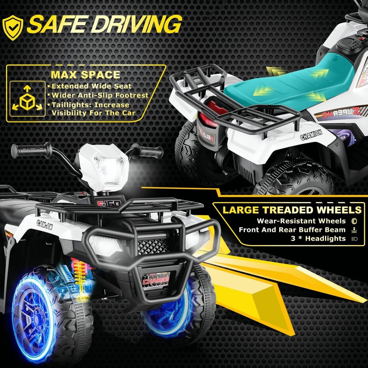 Electric 12V ATV Quad for Kids with 2 Speeds and 2x30W Motor