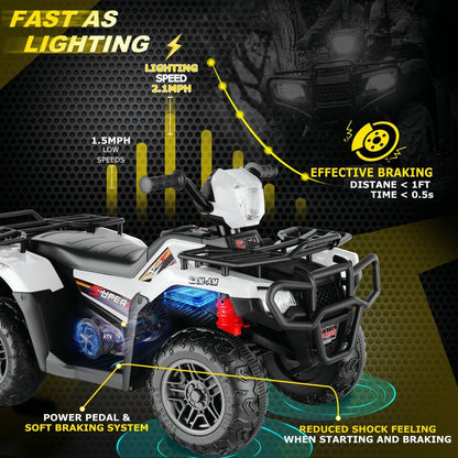 Electric 12V ATV Quad for Kids with 2 Speeds and 2x30W Motor