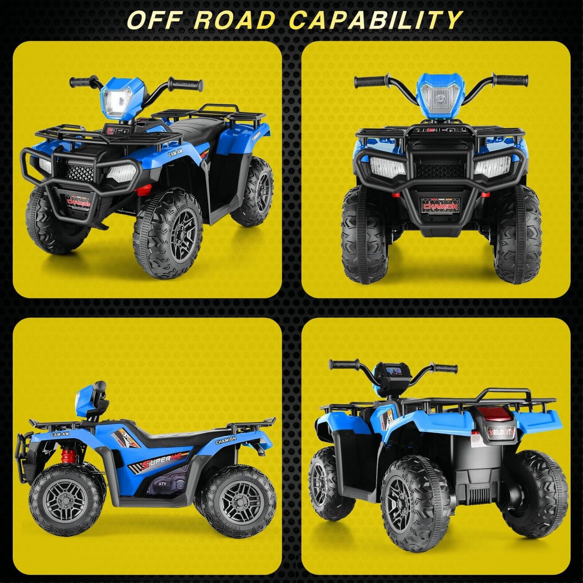 Electric 12V ATV Quad for Kids with 2 Speeds and 2x30W Motor