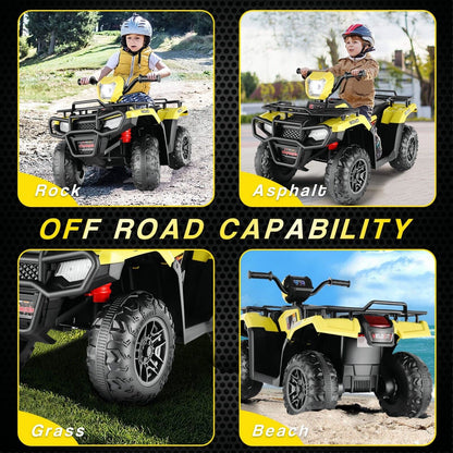 Electric 4-Wheeler Quad for Kids - 12V Battery Powered Ride-On with Dual Speeds
