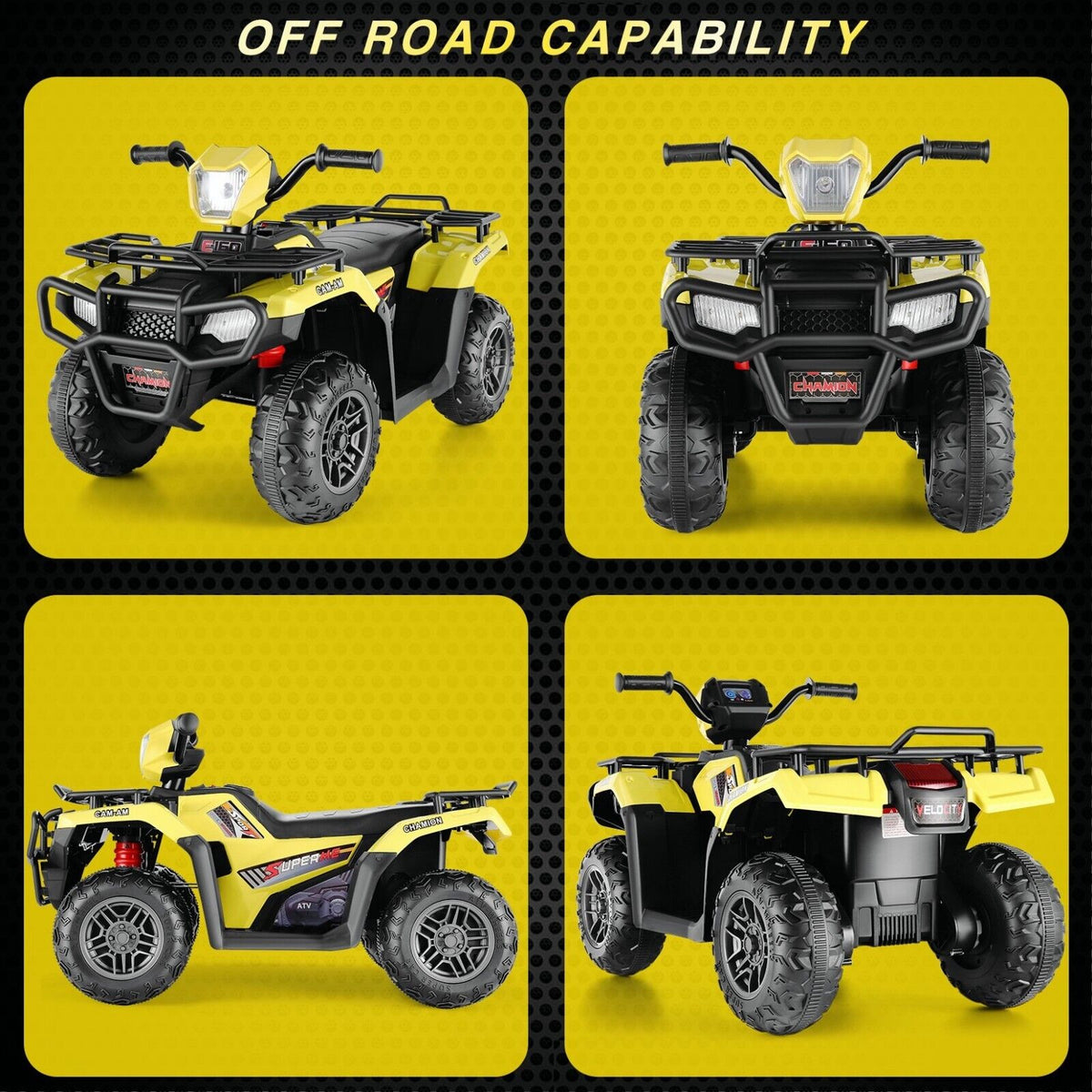 Electric 4-Wheeler Quad for Kids - 12V Battery Powered Ride-On with Dual Speeds