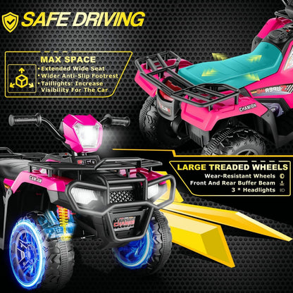 Electric 4-Wheeler Quad for Kids - 12V Battery Powered Ride-On with Dual Speeds