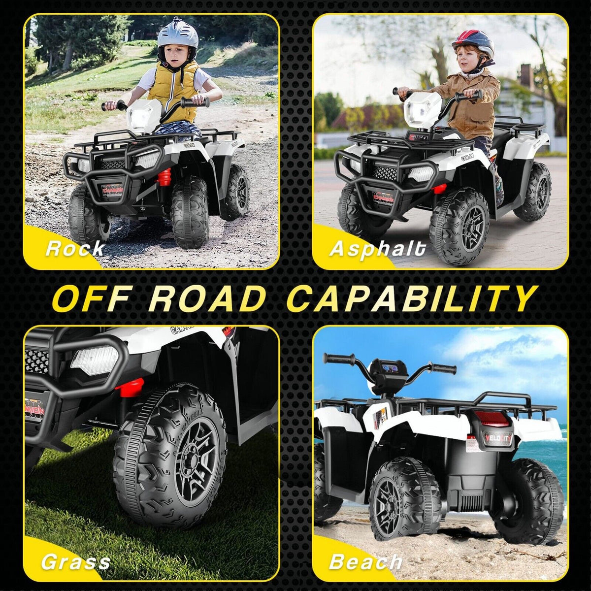 Electric 4-Wheeler Quad for Kids - 12V Battery Powered Ride-On with Dual Speeds