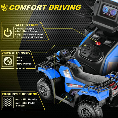 Electric 4-Wheeler Quad for Kids - 12V Battery Powered Ride-On with Dual Speeds