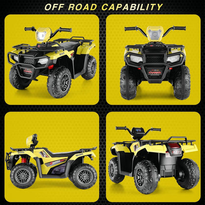 Electric 4-Wheeler Quad Car for Kids with MP3 & Light - 12V Battery Powered
