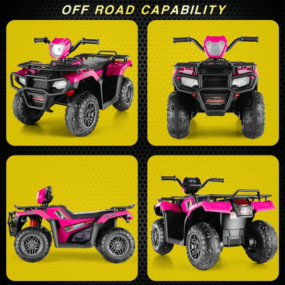 Electric 4-Wheeler Quad Car for Kids with MP3 & Light - 12V Battery Powered