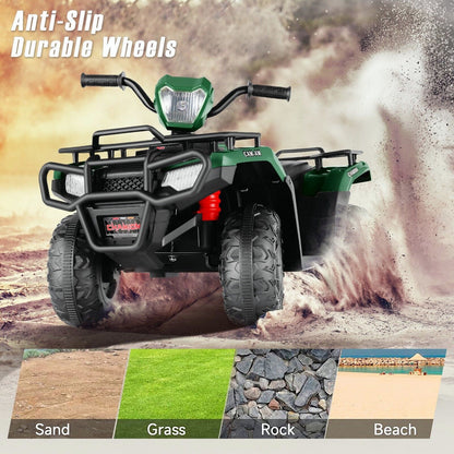 Electric 4-Wheeler Quad for Kids - 12V Battery Powered Ride-On Car in 6 Color Options