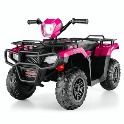 Electric 4-Wheeler Quad for Kids - 12V Battery Powered Ride-On Car in 6 Color Options