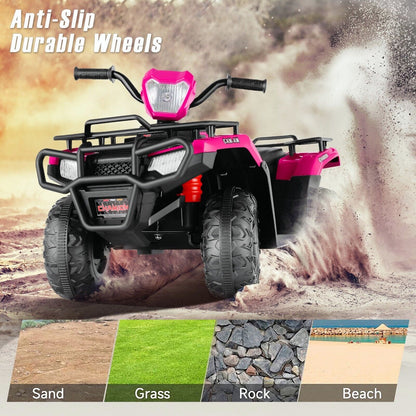 Electric 4-Wheeler Quad for Kids - 12V Battery Powered Ride-On Car in 6 Color Options