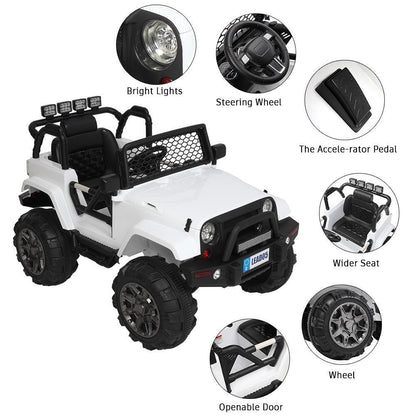 Electric 12V Kids Ride On Car with Remote Control and LED Lights - Perfect Gift for Little Drivers!