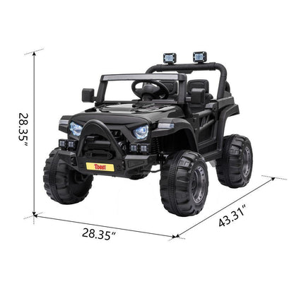 Electric 12V Off-Road Car with Remote Control - Black