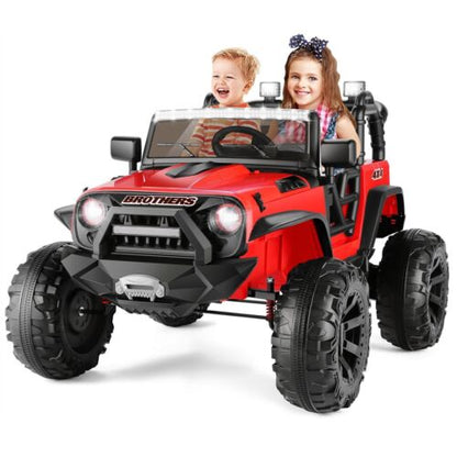 Electric 2-Seater Jeep for Kids with 400W Motor and LED Lights - 24V Ride-On Truck Car