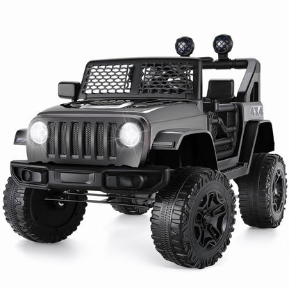 Premium 12V Electric Ride-On Truck with MP3, LED Lights, and Remote Control - 2 Seater Jeep for Kids