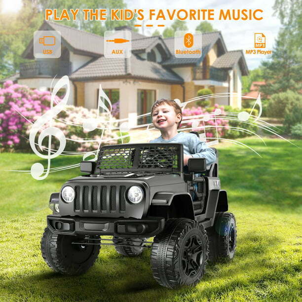 Ride in Style: 12V Kids Truck with Parent Remote, Bluetooth Music Control