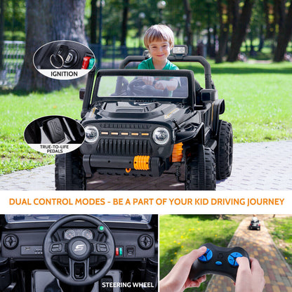 Electric 2-Seater Kids Ride-On Jeep with MP3, LED Lights, and Remote Control - 12V