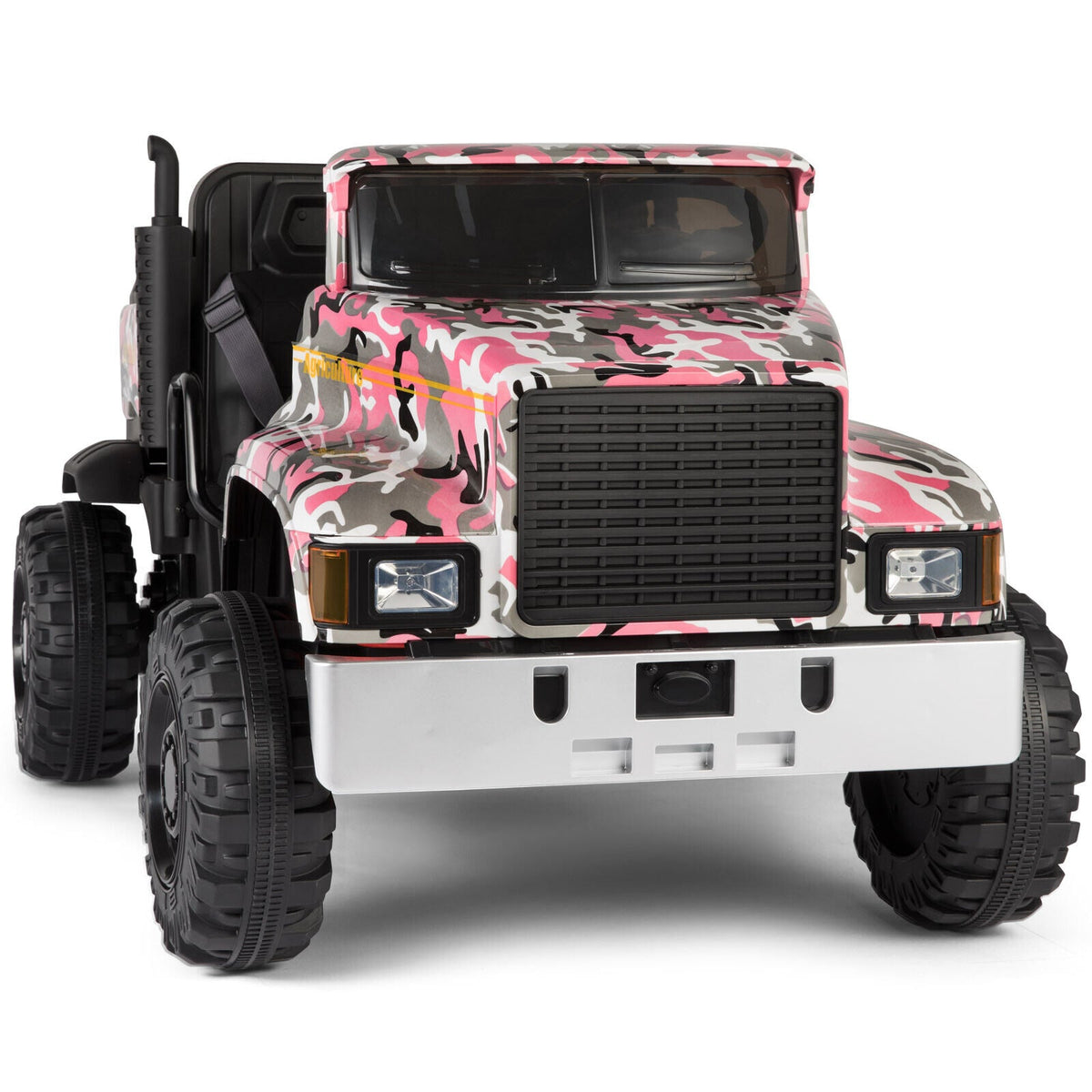New Pink Camo 24V Battery Kids Ride On Truck with Trailer and Remote Control