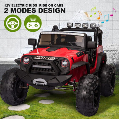 Electric 2-Seater Kids Ride-On Truck with 400W Motor, LED Lights, and 24V Battery