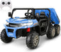 Electric 2 Seater Ride On Car with Dump Trailer - 24V Battery Powered 4WD Toy Tractor