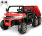 Electric 2 Seater Ride On Car with Dump Trailer - 24V Battery Powered 4WD Toy Tractor